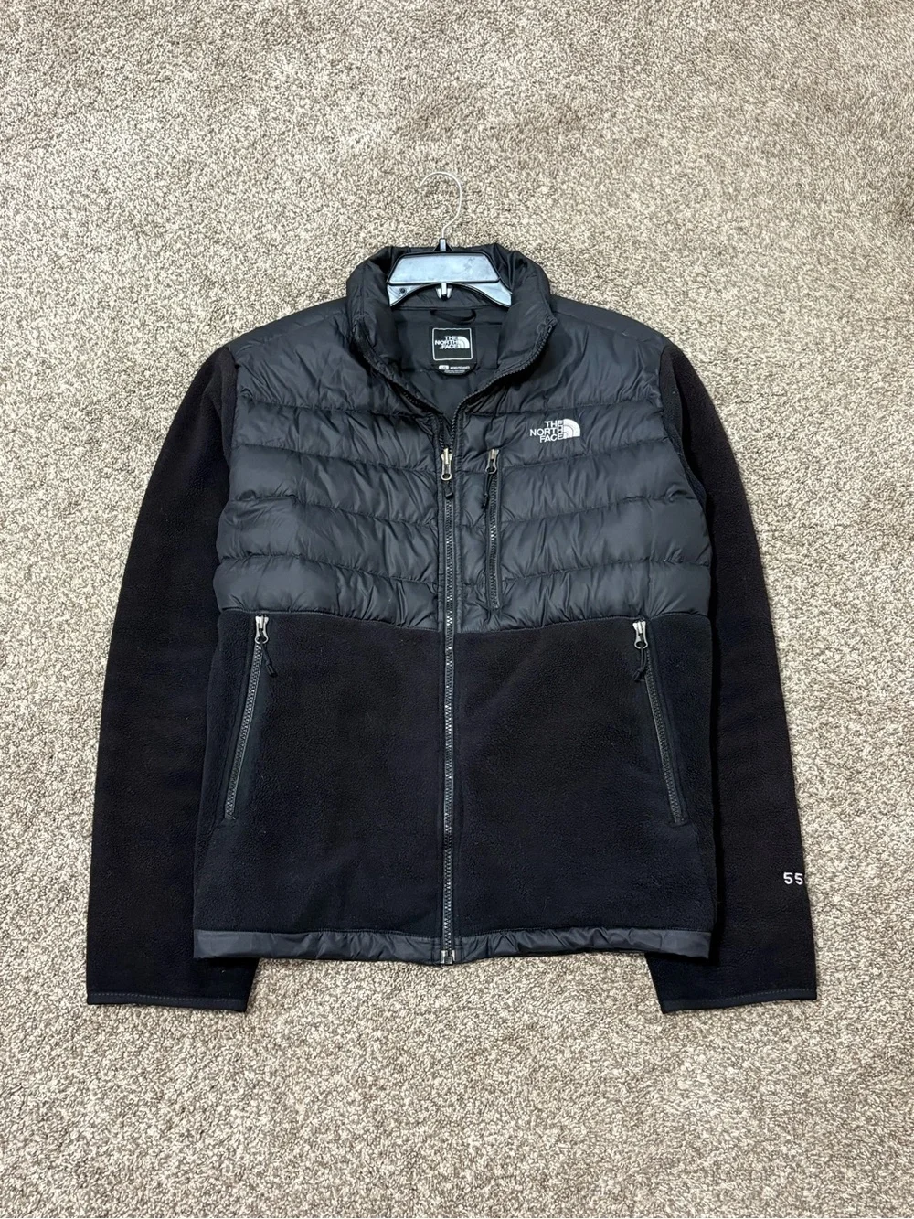 The North Face Denali 550 Down Hybrid Jacket Mens L Black Puffer Fleece Gorp